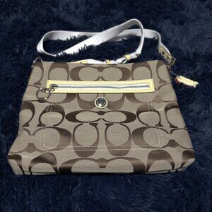 Coach Signature A1076-F14869 Crossbody Messenger Shoulder Bag Purse Brown